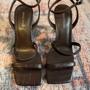 Marc Fisher Brown Strappy Sandals